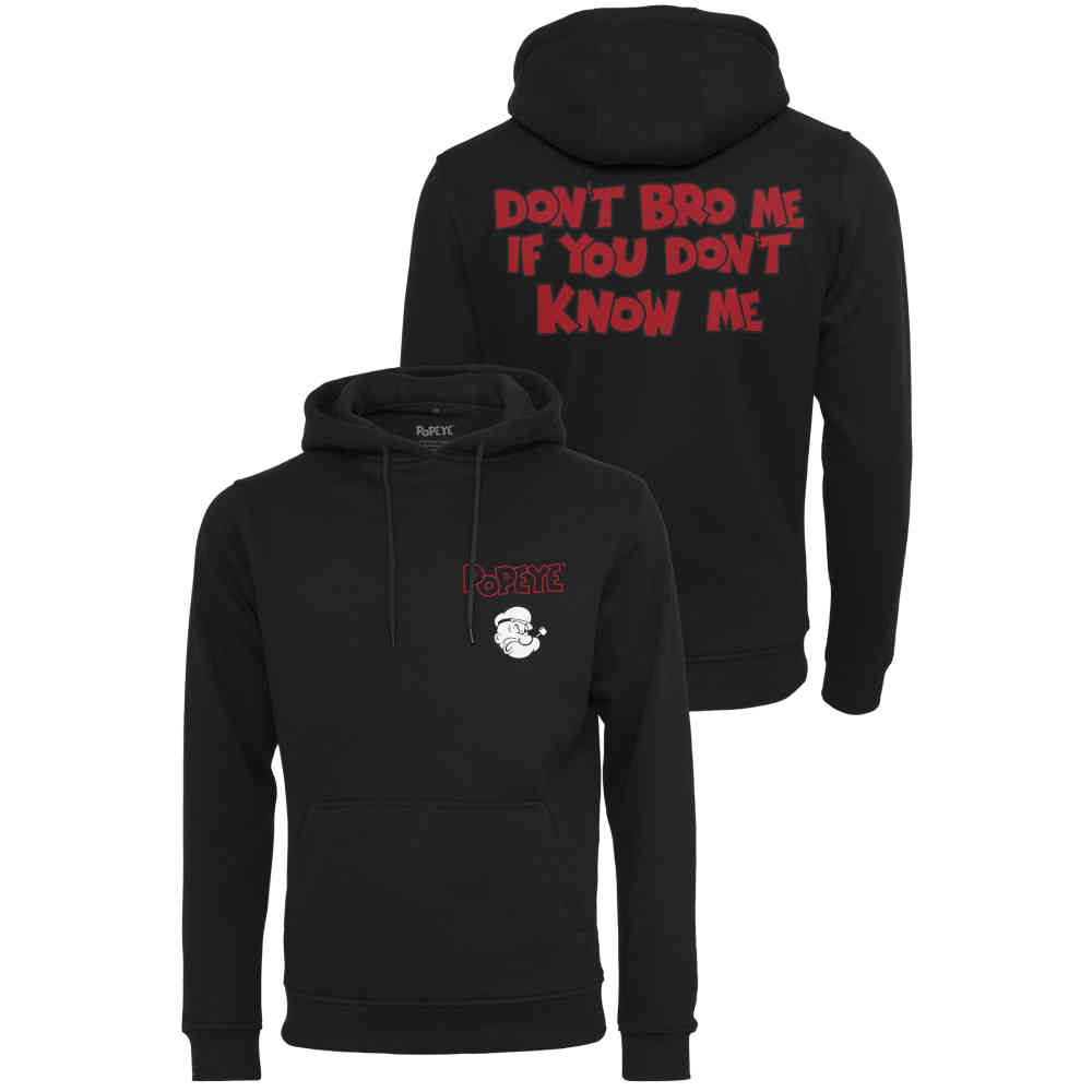 Merchcode Popeye - Popeye Don't Bro Me Hoodie/trui - Zwart